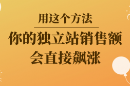 现在用这个方法,你的独立站销售额会直接飙涨!